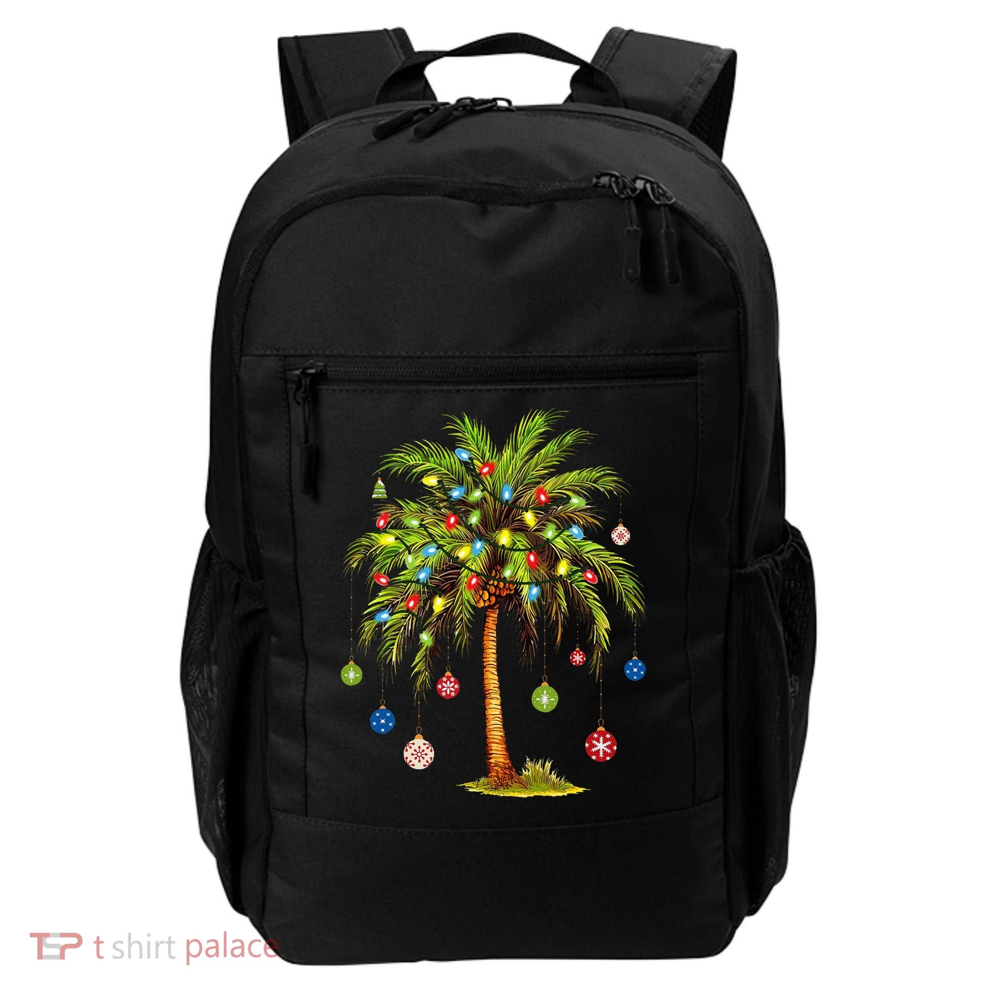 Christmas Palm Tree Light Hawaiian Tropical Xmas Backpack