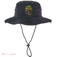 Christmas Palm Tree Light Hawaiian Tropical Xmas Bucket Hat thumb 0