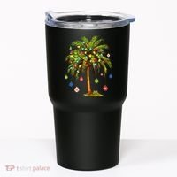 Christmas Palm Tree Light Hawaiian Tropical Xmas Tumbler thumb 0