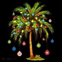 Christmas Palm Tree Light Hawaiian Tropical Xmas Toddler Hoodie thumb 2
