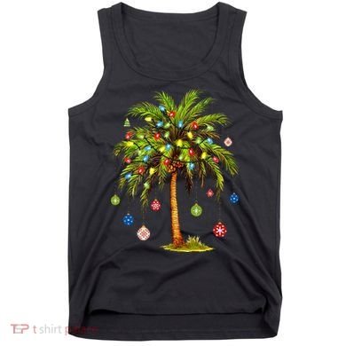 Christmas Palm Tree Light Hawaiian Tropical Xmas Tank Top