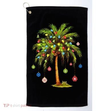 Christmas Palm Tree Light Hawaiian Tropical Xmas Golf Towel