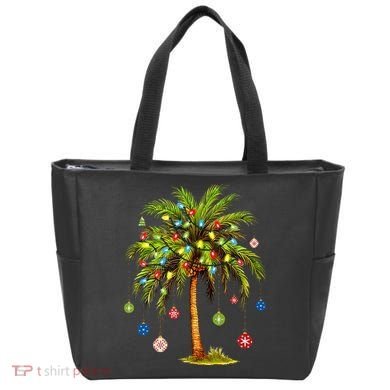 Christmas Palm Tree Light Hawaiian Tropical Xmas Tote Bag
