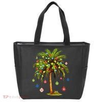 Christmas Palm Tree Light Hawaiian Tropical Xmas Tote Bag thumb 0
