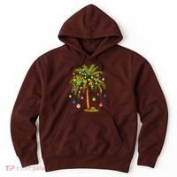 Christmas Palm Tree Light Hawaiian Tropical Xmas Hoodie thumb 0
