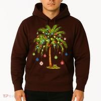 Christmas Palm Tree Light Hawaiian Tropical Xmas Hoodie thumb 2