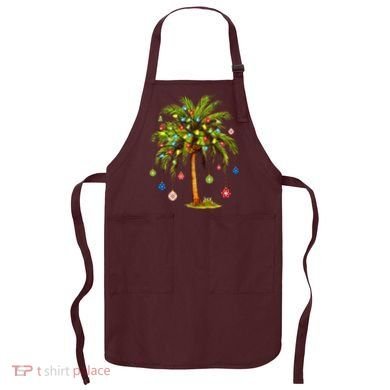 Christmas Palm Tree Light Hawaiian Tropical Xmas Apron