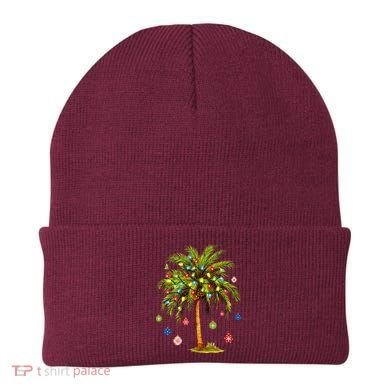 Christmas Palm Tree Light Hawaiian Tropical Xmas Beanie
