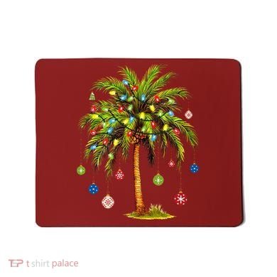 Christmas Palm Tree Light Hawaiian Tropical Xmas Mousepad