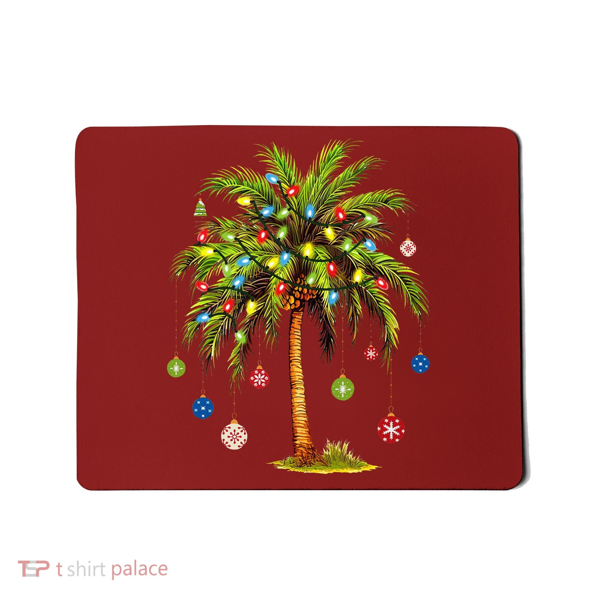 Christmas Palm Tree Light Hawaiian Tropical Xmas Mousepad