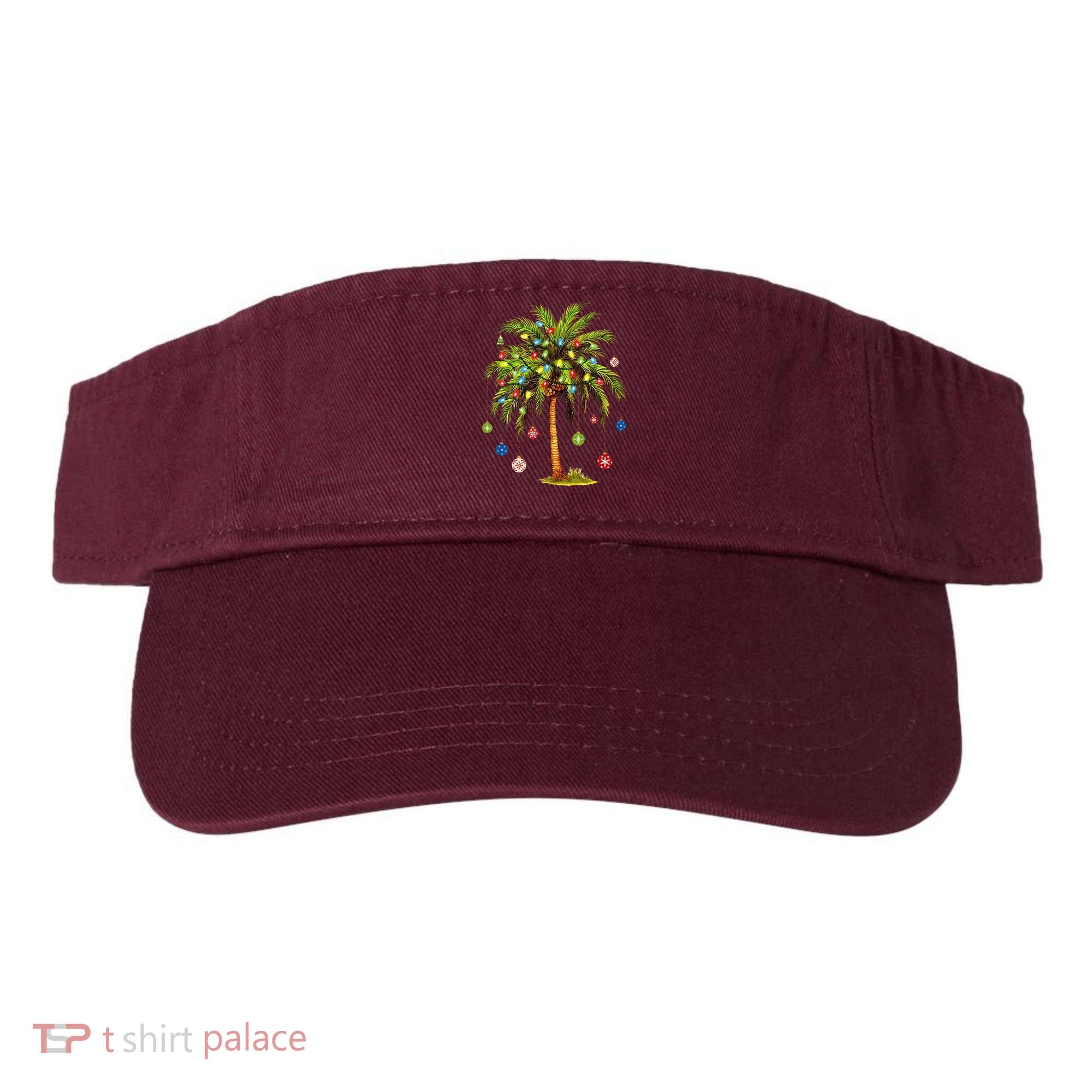 Christmas Palm Tree Light Hawaiian Tropical Xmas Visor