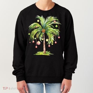 Christmas Palm Tree Tropical Christmas On The Beach Women's Sweatshirt