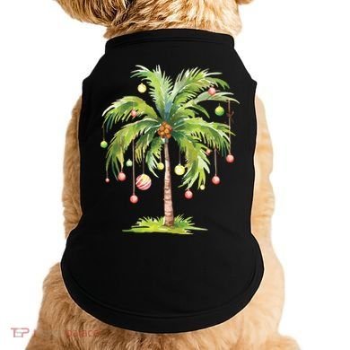 Christmas Palm Tree Tropical Christmas On The Beach Doggie Tank