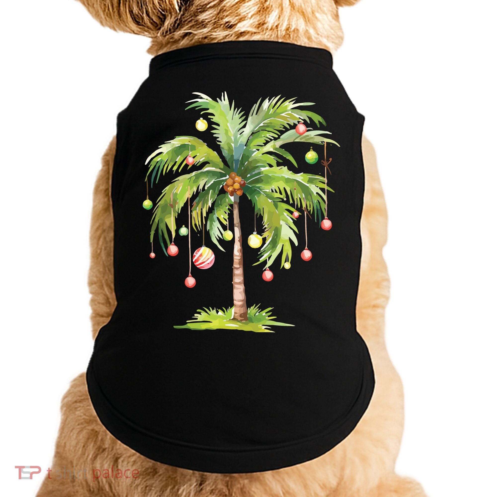 Christmas Palm Tree Tropical Christmas On The Beach Doggie Tank