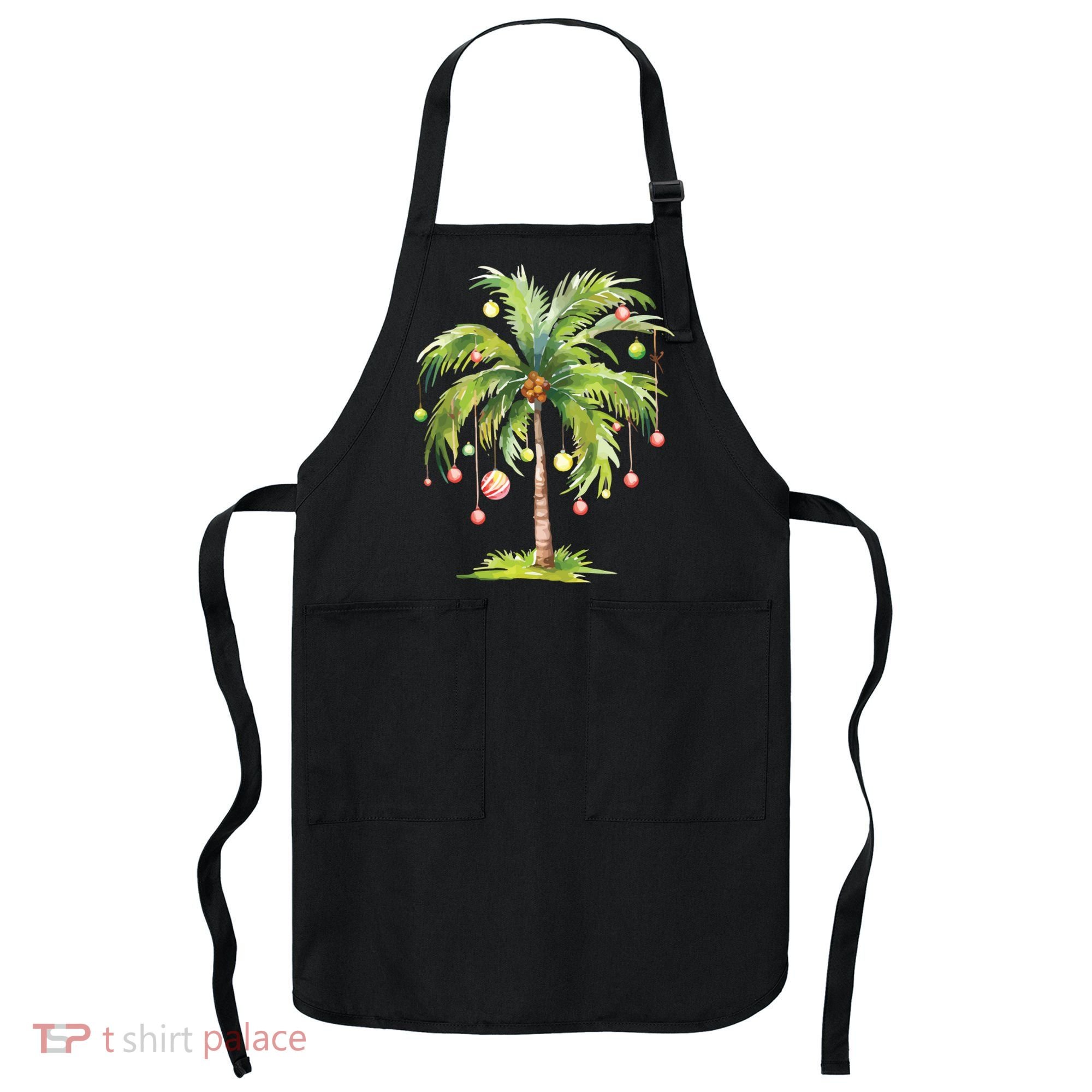 Christmas Palm Tree Tropical Christmas On The Beach Apron