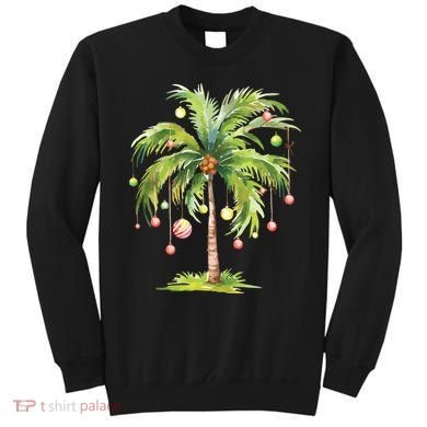 Christmas Palm Tree Tropical Christmas On The Beach Sweatshirt