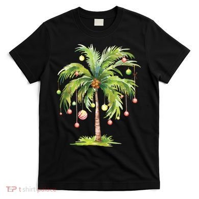 Christmas Palm Tree Tropical Christmas On The Beach T-Shirt