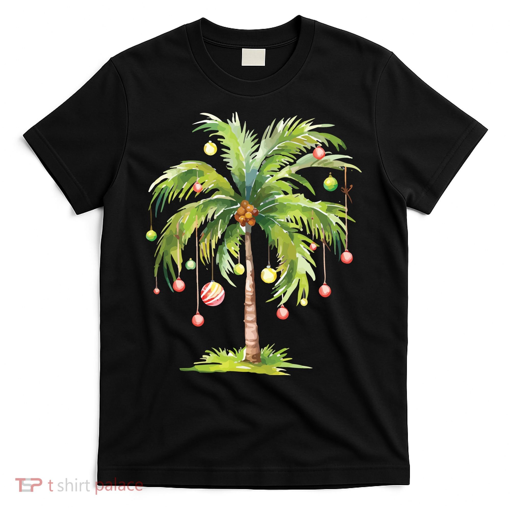 Christmas Palm Tree Tropical Christmas On The Beach T-Shirt