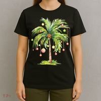 Christmas Palm Tree Tropical Christmas On The Beach T-Shirt thumb 4