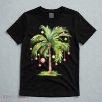 Christmas Palm Tree Tropical Christmas On The Beach T-Shirt thumb 5