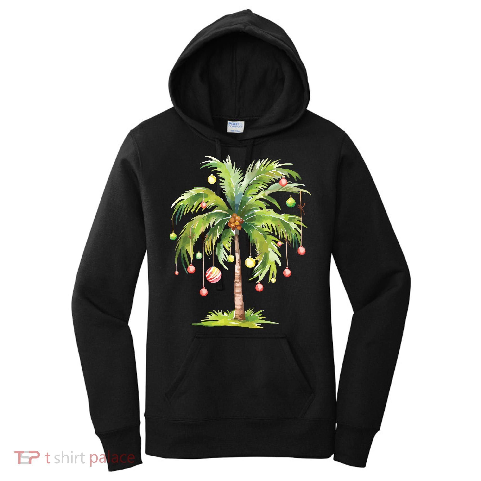 Christmas Palm Tree Tropical Christmas On The Beach Women's Hoodie