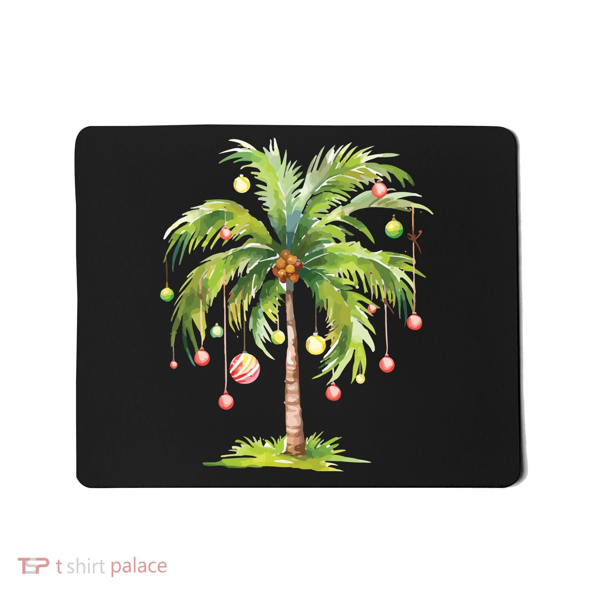 Christmas Palm Tree Tropical Christmas On The Beach Mousepad