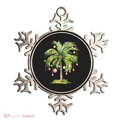 Christmas Palm Tree Tropical Christmas On The Beach Ornament