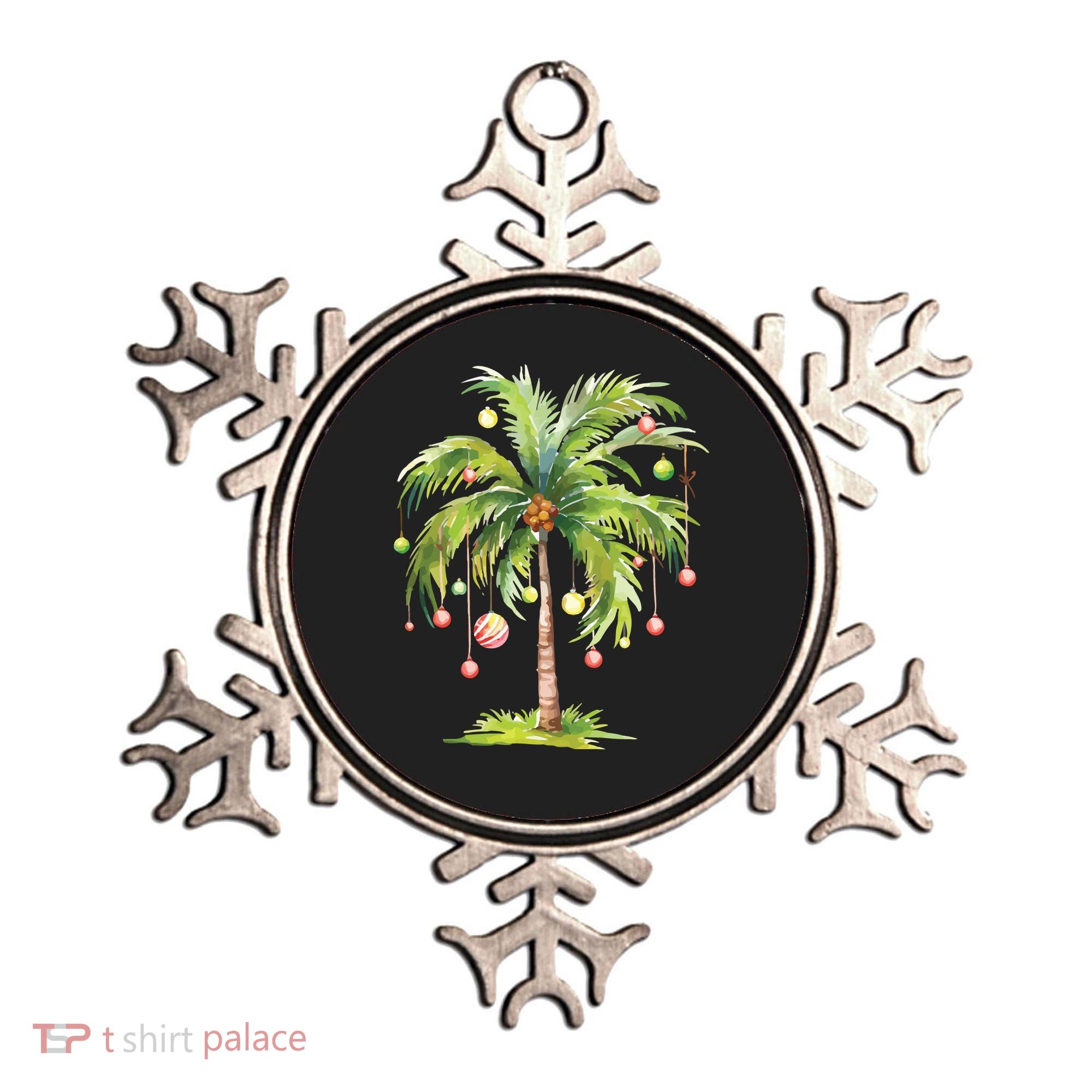 Christmas Palm Tree Tropical Christmas On The Beach Ornament