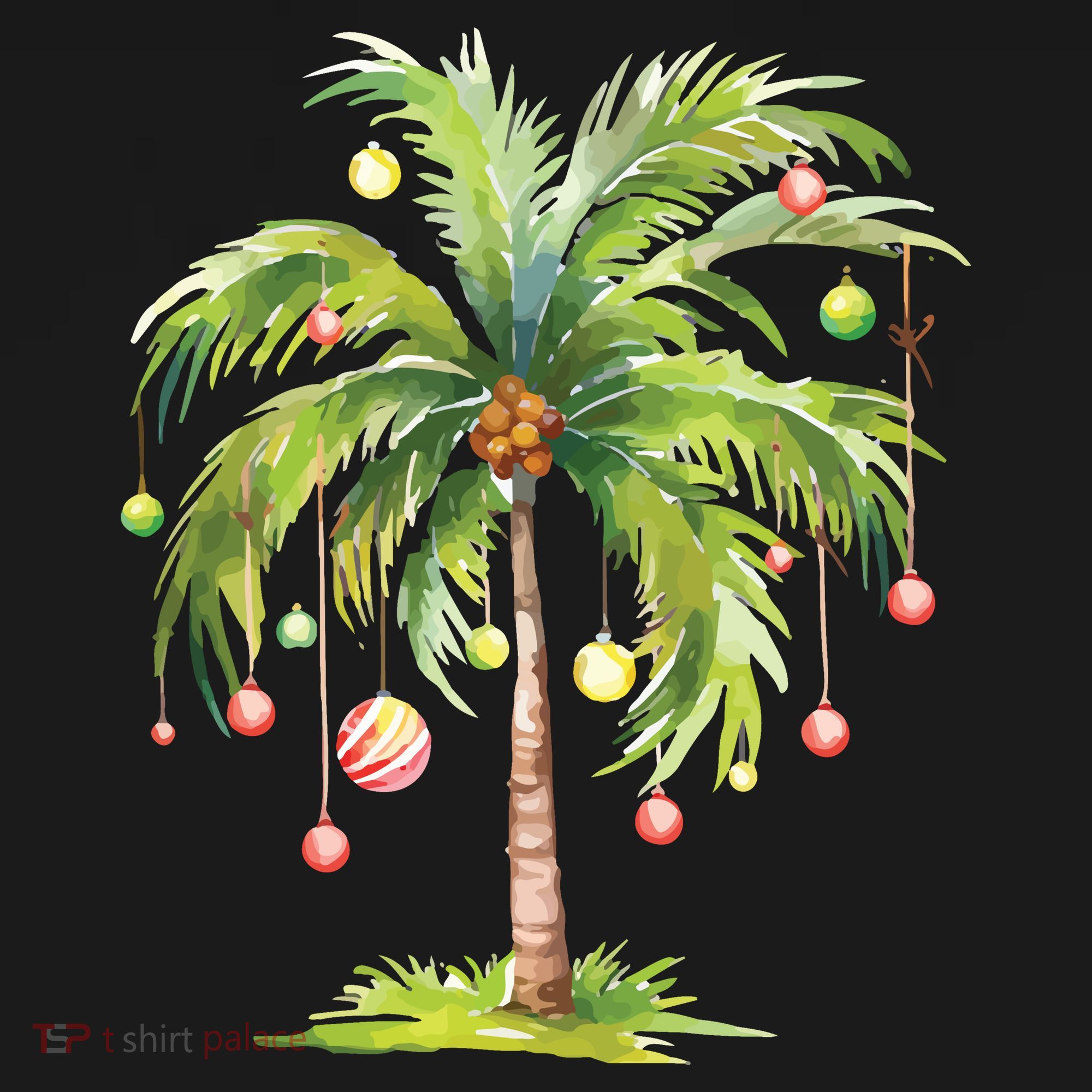 Christmas Palm Tree Tropical Christmas On The Beach Ornament
