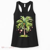 Christmas Palm Tree Tropical Christmas On The Beach Women's Tank Top thumb 0