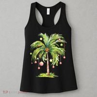 Christmas Palm Tree Tropical Christmas On The Beach Women's Tank Top thumb 3