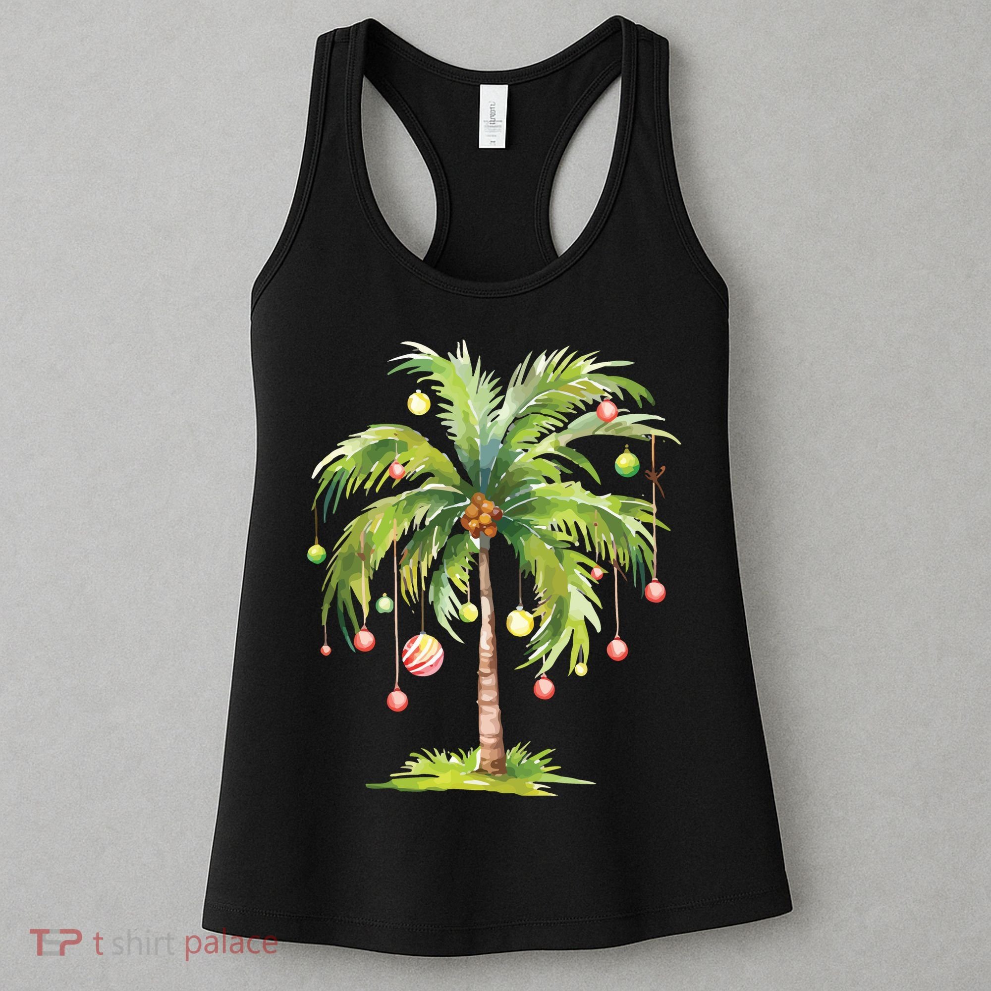 Christmas Palm Tree Tropical Christmas On The Beach Women's Tank Top