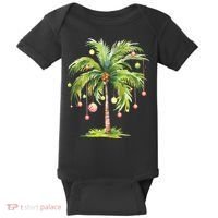 Christmas Palm Tree Tropical Christmas On The Beach Baby Bodysuit thumb 0