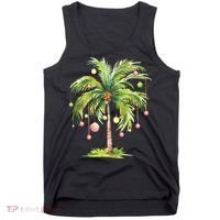 Christmas Palm Tree Tropical Christmas On The Beach Tank Top thumb 0