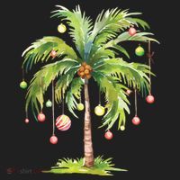 Christmas Palm Tree Tropical Christmas On The Beach Golf Towel thumb 3