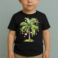 Christmas Palm Tree Tropical Christmas On The Beach Toddler T-Shirt thumb 2