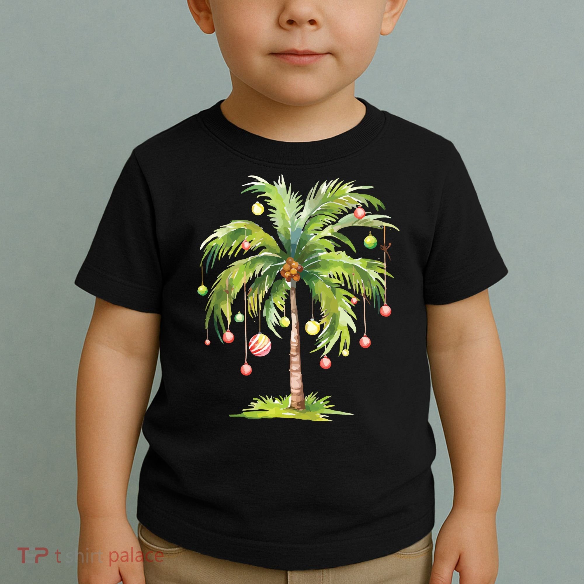 Christmas Palm Tree Tropical Christmas On The Beach Toddler T-Shirt