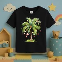 Christmas Palm Tree Tropical Christmas On The Beach Toddler T-Shirt thumb 3