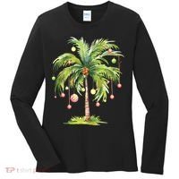 Christmas Palm Tree Tropical Christmas On The Beach Women's Long Sleeve Shirt thumb 0