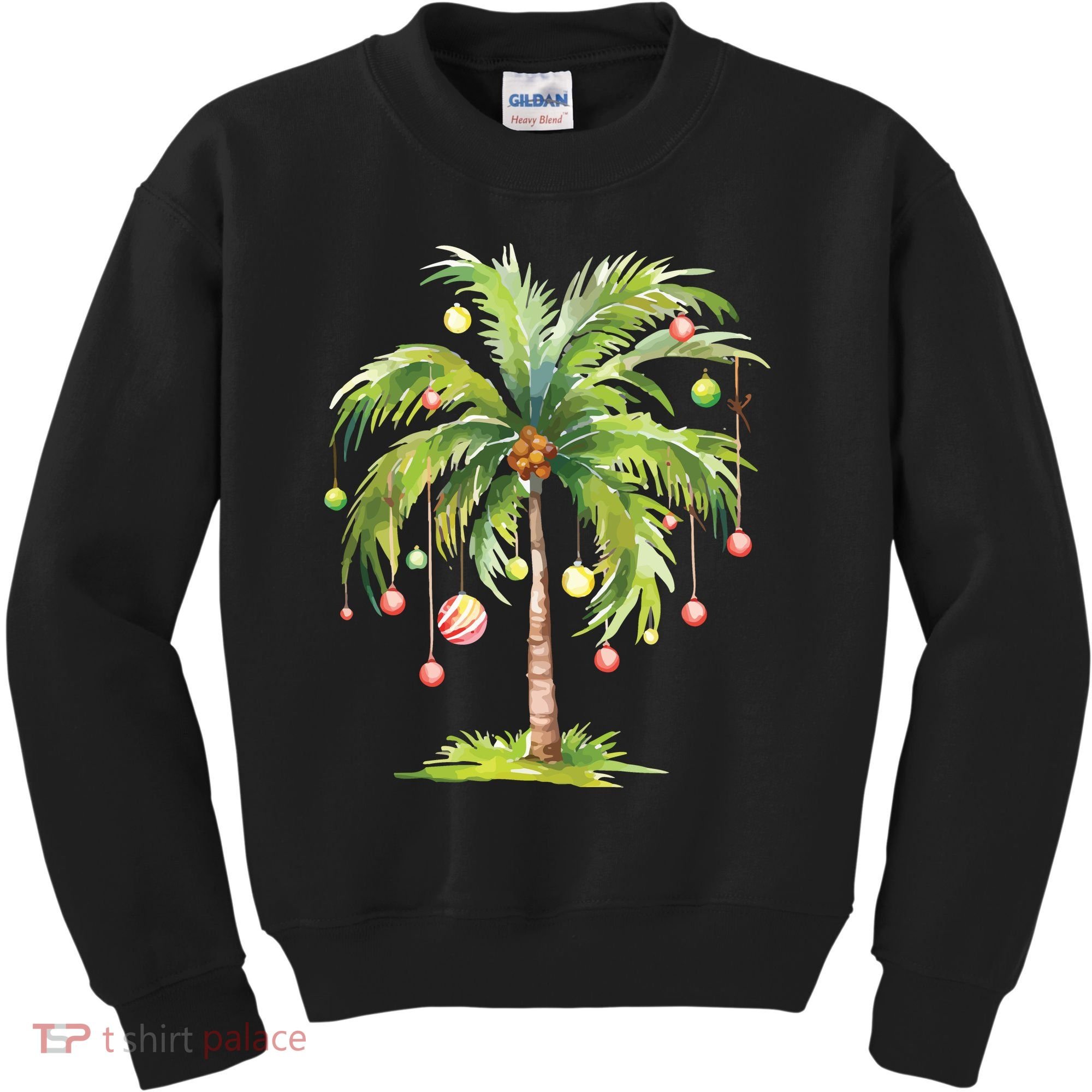 Christmas Palm Tree Tropical Christmas On The Beach Kids Sweatshirt