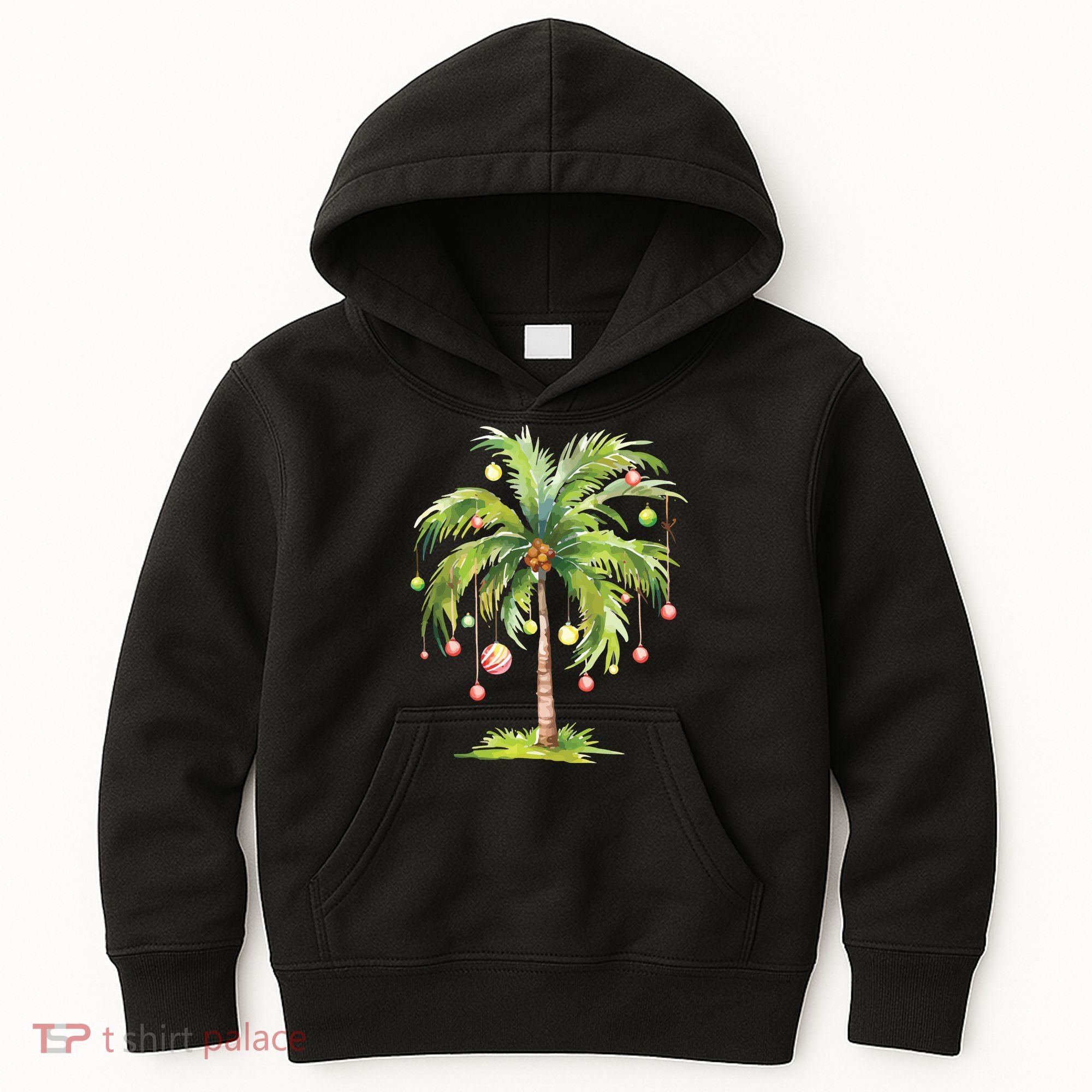 Christmas Palm Tree Tropical Christmas On The Beach Kids Hoodie