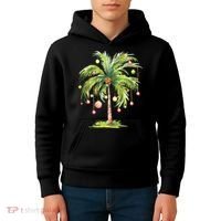 Christmas Palm Tree Tropical Christmas On The Beach Kids Hoodie thumb 4