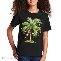 Christmas Palm Tree Tropical Christmas On The Beach Kids T-Shirt thumb 2