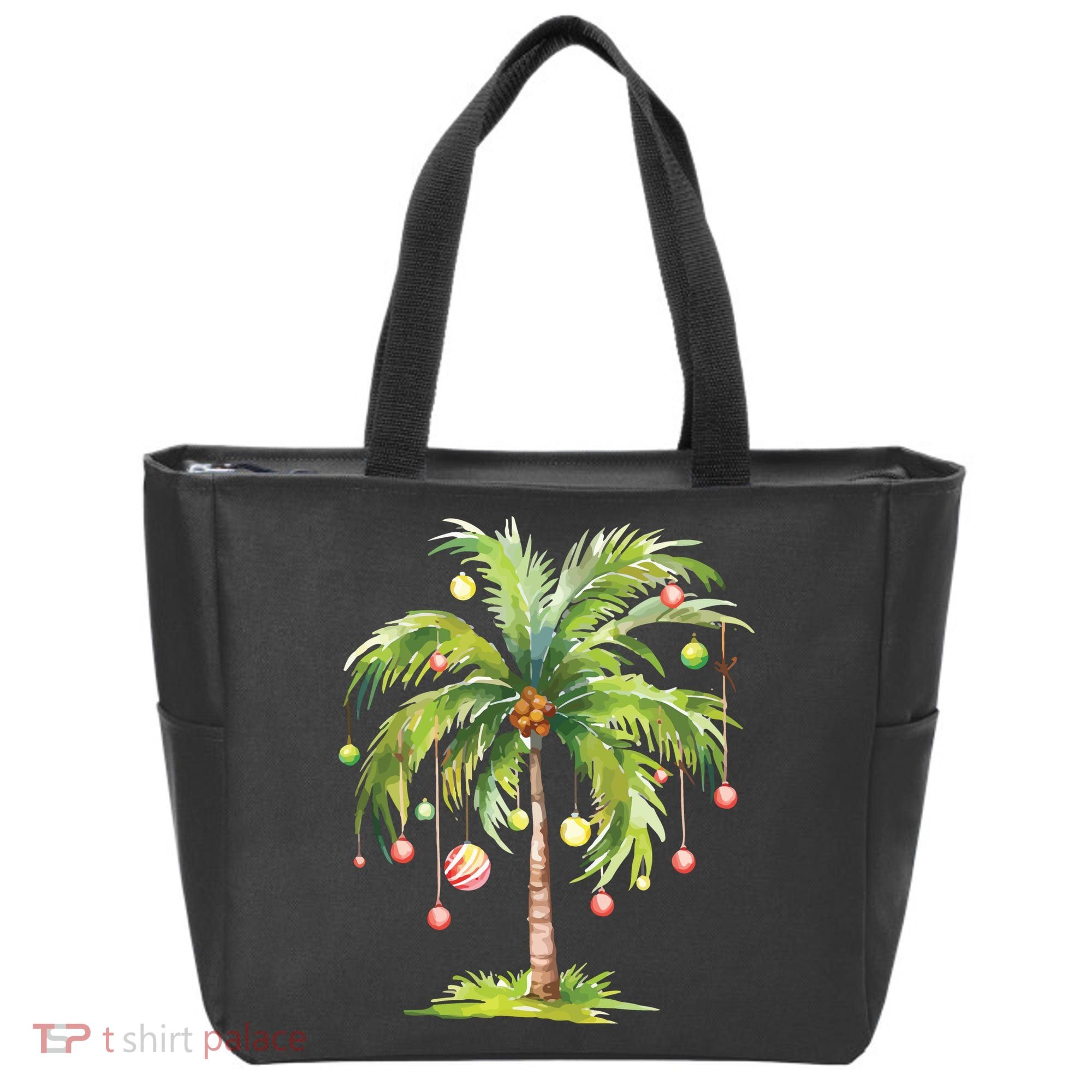 Christmas Palm Tree Tropical Christmas On The Beach Tote Bag