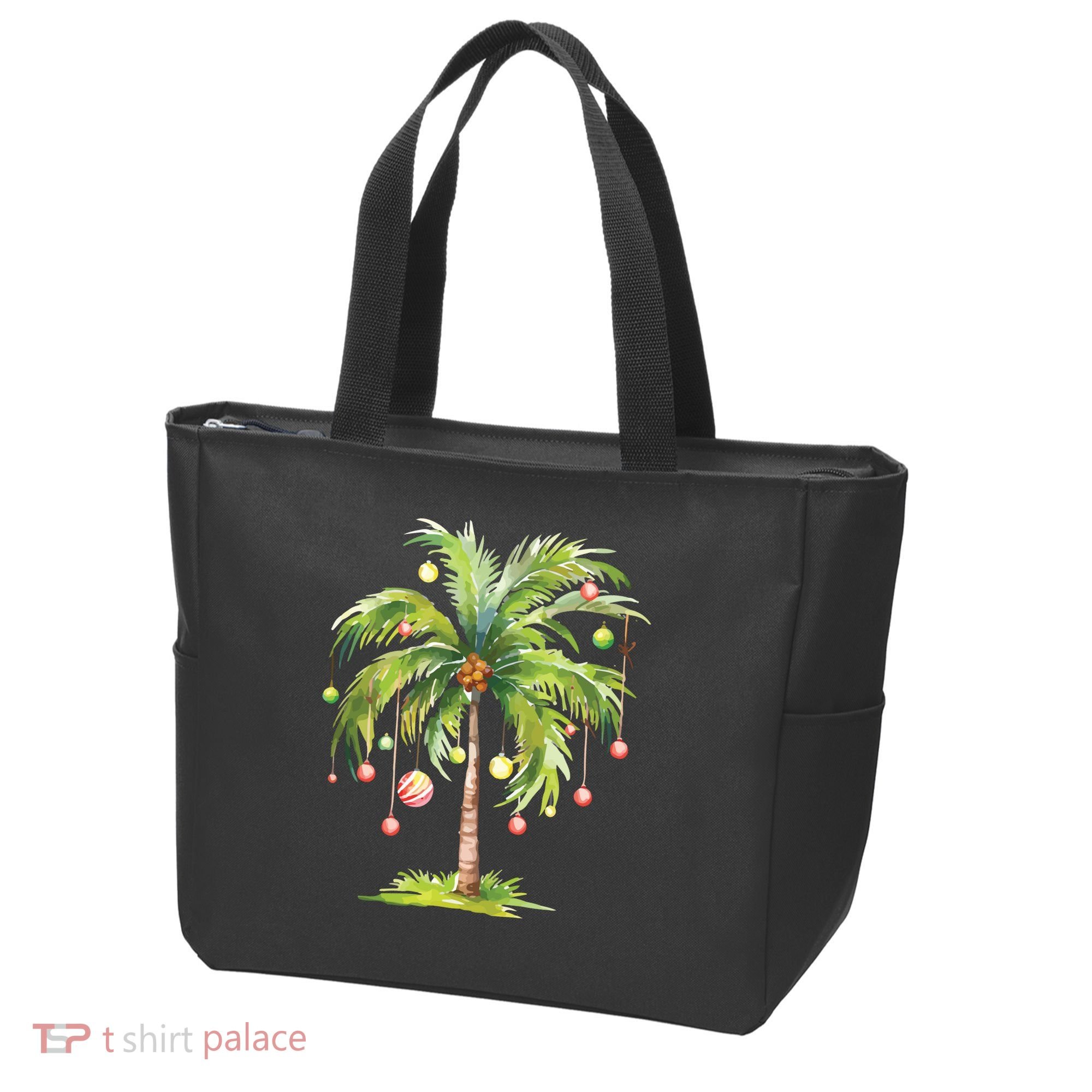 Christmas Palm Tree Tropical Christmas On The Beach Tote Bag