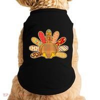 Cute Pattern Thanksgiving Turkey Doggie Tank thumb 0