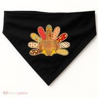 Cute Pattern Thanksgiving Turkey USA-Made Doggie Bandana thumb 0