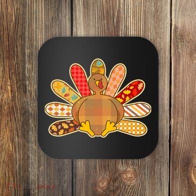 Cute Pattern Thanksgiving Turkey Coaster