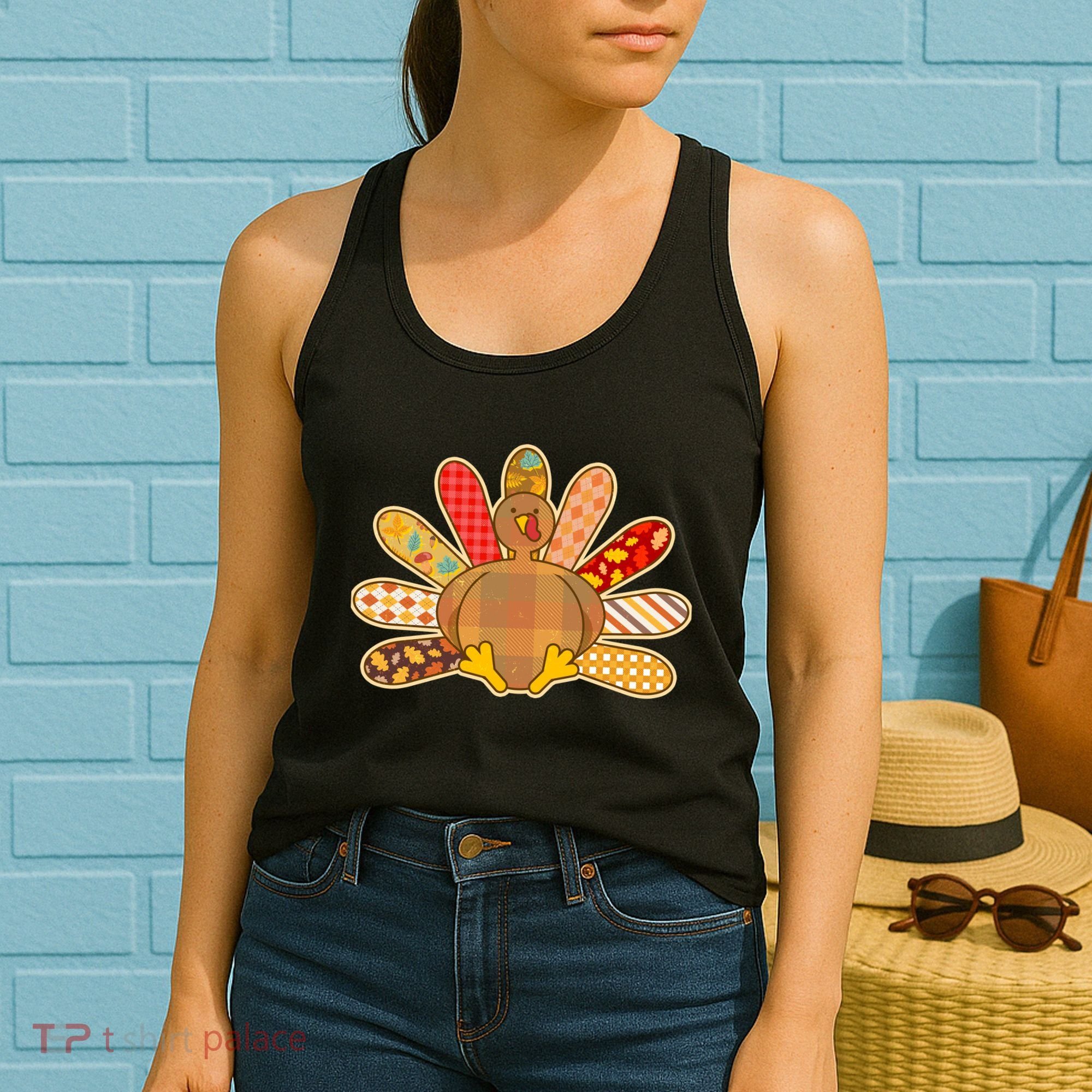 Cute Pattern Thanksgiving Turkey Women's Tank Top