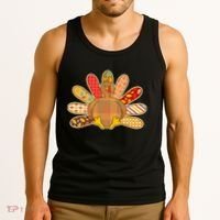 Cute Pattern Thanksgiving Turkey Tank Top thumb 3